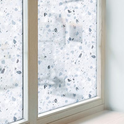 Coloray Privacy Folie Raam - Modern mozaïek Anti inkijk Raamfolie Glas in Lood - 200x100 cm - Blauw Melkglas Folie - Zonwerende Raamfolie - Voor de badkamer, keuken en hal. - Privacy Folie Raam Glas in Lood
