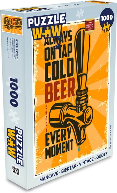 Puzzel Mancave - Biertap - Vintage - Quote - Legpuzzel - Puzzel 1000 stukjes volwassenen