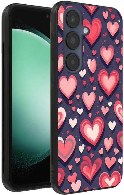 Smartphonica Telefoonhoesje Geschikt voor Samsung Galaxy S23 FE met Hartjes Opdruk - TPU Backcover Case With Heart Design geschikt voor Samsung Galaxy S23 FE