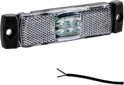 LED markeringslicht wit | 12-24v | 50cm. kabel