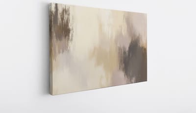 Saammp Canvas Schilderij - Beige penseelstreken - Abstract kunstwerk - 30x20 - Foto op canvas - Wanddecoratie - Muurdecoratie Woonkamer - Slaapkamer decoratie - Canvas Print