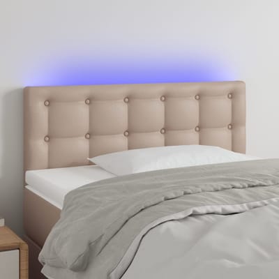vidaXL - Hoofdbord - LED - 100x5x78/88 - cm - kunstleer - cappuccinokleurig