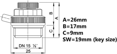 1/2" BSP Automatische Ontluchter voor Radiator met Zelfsluitende Functie