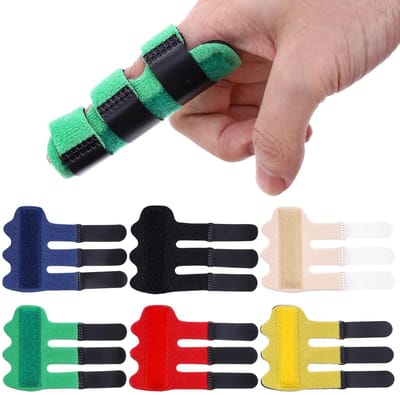 6 Pcs Finger Splints - Adjustable Finger Rest - Stabiliser voor Midden- en Kleine Vingers - Finger Bandage voor Gescheurde Arthritis en Tendonitis