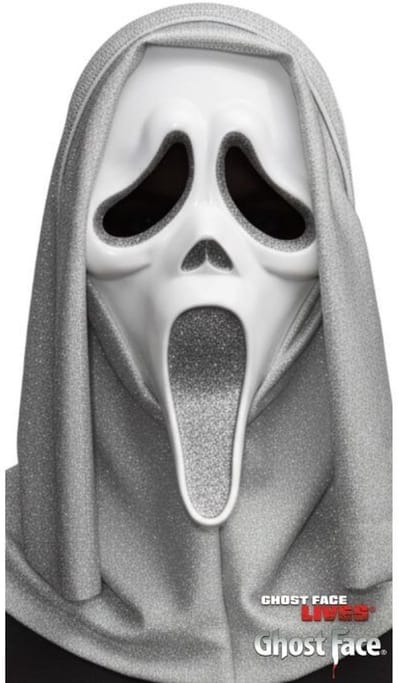 Ghost Face® Scream Glitter Masker Zilver