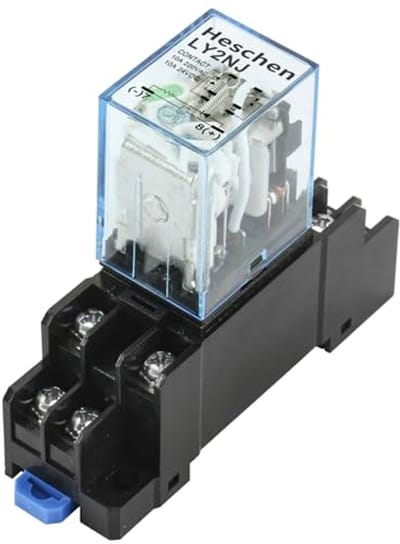 Universeel relais 12 V DC met sokkelbasis en led-display - 10 A 24 VDC/220 VAC, DPDT
