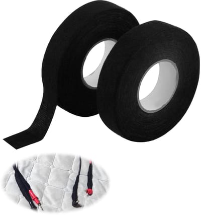 Dailygoods - hittebestendig en scheurvast textieltape voor auto-elektiek, kabelboom elektriciens kleefband anti-stofband kabelboom, hittebestendig isolatietape voor auto kabel bevestiging (2 stuks)
