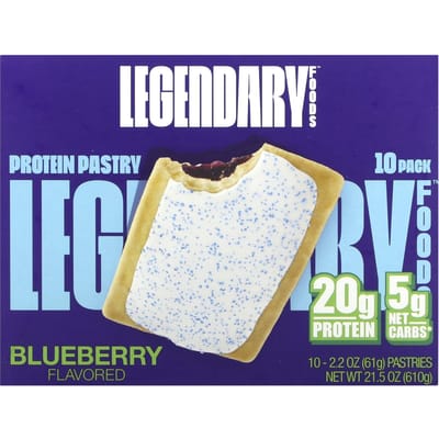 Legendary Foods, Pâtisserie protéinée, Myrtille, 10 sachets, 2,2 oz (61 g) chaque