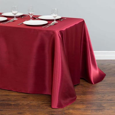 Nappe rectangulaire Nappe en satin Mariage Noël Douche de bébé Anniversaire Banquet Décoration Housse de table de salle à manger pour la maison 145x145cm