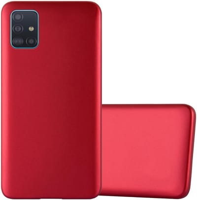Cadorabo Hoesje geschikt voor Samsung Galaxy A71 5G in METALLIC ROOD - Beschermhoes gemaakt van flexibel TPU silicone Case Cover