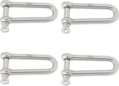 Dailygoods- Beugel 8mm D-sluiting - Roestvrij Staal 316 - Draagvermogen 500kg - Binnenlengte 61mm - Voor Watersport en Buitenactiviteiten - Haak