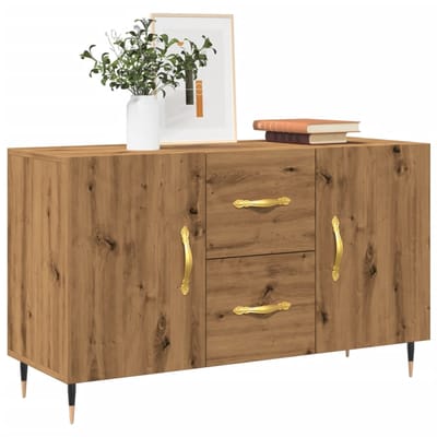 vidaXL - Dressoir - 100x36x60 - cm - bewerkt - hout - artisanaal - eikenkleurig
