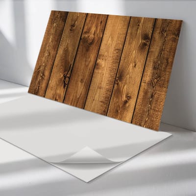 Wallfluent Vinyl Wandpaneel - Houten plank textuur Zelfklevend Wandpaneel - 120 cm x 60 cm - Bruin PVC wandpaneel - Set van 1 - Rechthoekig Wandbekleding Vinyl - Texturen Wandpaneel - PVC Muurpaneel - Wandpaneel Keuken en Badkamer