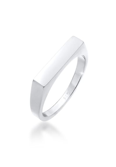 Elli - Ring - Dames Zegel Hoekig Geo Ontwerp Basis in 925 Sterling Zilver - Dames