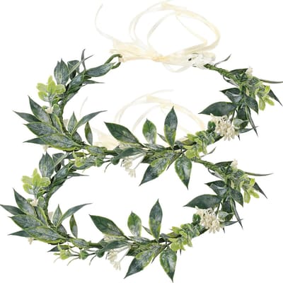 Bloemenkrans haar - Kerst bloemenkroon - Kerst haarband - Groene bladhaaraccessoires - Kerstversiering - Eucalyptus bruidshoofddeksel - Bloemenkroon - Prinsessenfoto-accessoire - Perfect voor bruiloften - Feestdecoratie - Haaraccessoires - Kerst