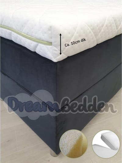 Splittopper Premium 140x200 ca. 10cm dik Hybride schuim Medium/Stevig Bamboo Hoes