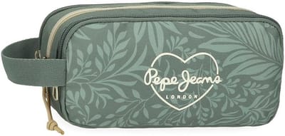 Drielaags Etui Meisjes Groen met Palmbladprint