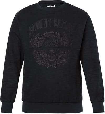 Men Plus - Heren - Sweatshirt borduursel op de borst - Zwart - Maat XL