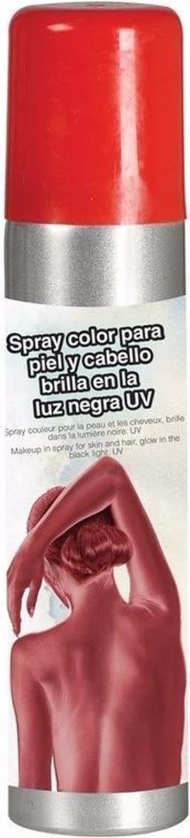 Bodypaint spray - Rood - lichaam- en haarspray - Verf/schmink voor lichaam en haar - 75 ml
