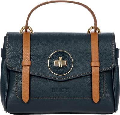 BRIC'S Leren Schoudertas Handtas Gondola Ninfea Bag Night Blue Donkerblauw
