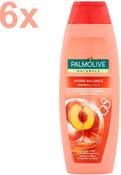 Palmolive Naturals - Shampoo - 2 in 1 - Hydra Balance - Perzik - 6x 350ml