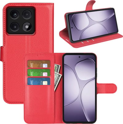 MobyDefend Hoesje - Geschikt voor Xiaomi 14T Pro - Kunstleren Wallet Book Case (Sluiting Voorkant) - Rood
