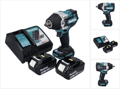 Makita DTW 700 RG accu slagmoersleutel 18 V 700 Nm 1/2" XPT Borstelloos + 2x oplaadbare accu 6.0 Ah + lader