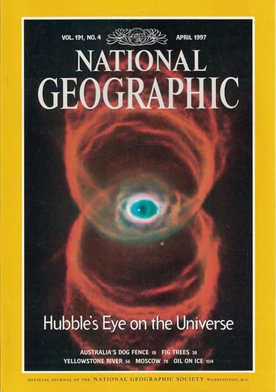 NATIONAL GEOGRAPHIC APRIL 1997 EDITIE ENGELS TIJDSCHRIFT (HUBBLE'S EYE ON THE UNIVERSE)