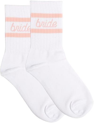 Dailygoody - Bruidssokken - Stijlvolle Katoenen Bruidssokken - Zachte Comfortabele Bruidssokken - Witte Bruidssokken - Bruidsmeisjescadeau - Perf