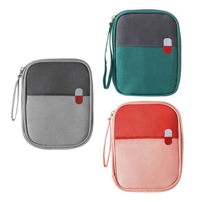 Peysaitr - EHBO tas - Travel first aid kit - Compact Medische Opbergtas - Voor Auto, Thuis, Kantoor & Outdoor - Oxford Doek - 14x11x2 cm - 3 stuks
