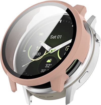 Stravo Screen protector case voor Garmin Venu 4 41mm - Full Cover Hard Case / Beschermend Hoesje - Roze - Garmin Smartwatch screenprotectors