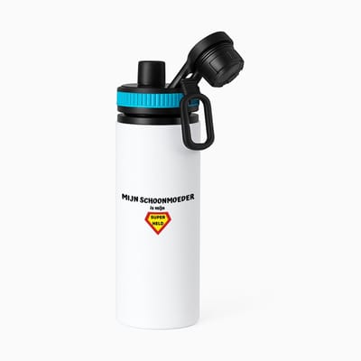 Hacebo® - mijn schoonmoeder is mijn superheld waterfles met draaidop blauw - Schoonmoeder - super schoonmoeder - Moeder cadeautjes - moederdag - verjaardag - geschenk - kado - water fles - 850ML