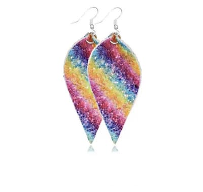 Akyol - Oorhangers kerst - lgbtq oorbellen - lgbt - pride - oorhanger -regenboog oorhanger - regenboog oorbel - glitter oorbel - regenboog oorbellen - glitter - kerst - sieraad - oorhangers