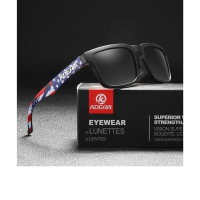 Nieuw KDEAM Merk Hoge Kwaliteit Vierkante Zonnebril voor Heren Sport Gepolariseerde Zonnebril 2025 Reflecterende Coating Kleurrijke Lens UV400 Only Sunglasses gray