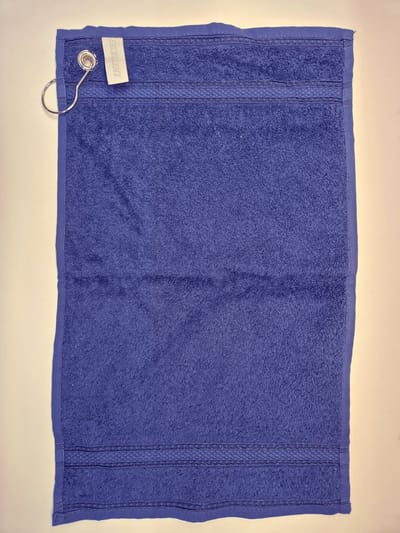 Golfhanddoek - Sporthanddoek - met metaal oog en karabijnhaak - 30x50cm Navy
