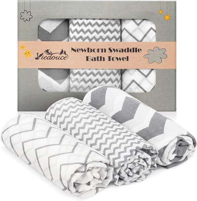 Baby inbakerdoeken - Wikkeldoeken katoen - Comfortabel slapen - 100% katoen mousseline - 3 stuks 115x115cm - Kleurrijk