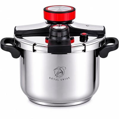 Royal Swiss® snelkookpan – Pressure Cooker 6 Liter – rvs slowcooker inductie 24 cm
