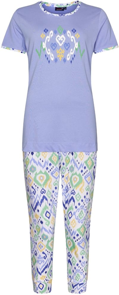 Dames Pyjamaset Rebelle - Ikat - Lila - Bio Katoen - Maat 38