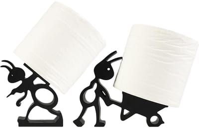 Toiletpapierhouder - zwart vrijstaande mierrolhouder, schattige en grappige 3D-bedrukte badkamerset
