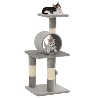 vidaXL - Kattenkrabpaal - met - sisal - krabpalen - 65 - cm - grijs