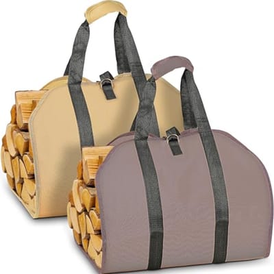 Heavy Duty Houtdrager 2-pack voor Brandhout - Oxford Log Tote met Handvat voor Binnen en Buiten