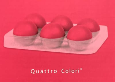 Quattro Colori - magneten bolvorm - 6 stuk - Rosso Pesante