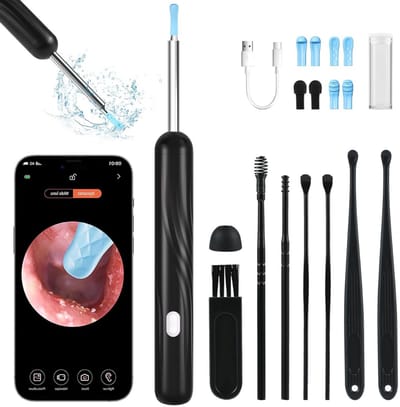 Professionele Oorsmeer Verwijderaar Met Camera - Oorreiniger - Ooreiniging - Oorlepel - Ear Cleaner - Oor Camera - Otoscoop Voor Thuis – Waterdicht – Zwart