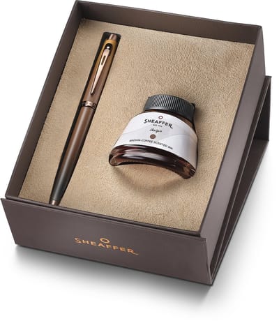 Sheaffer vulpen - giftset 100 9374 - Coffee Edition - met inktpotje bruin