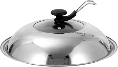 Universele Deksel - Pot Pan Deksel - Koken en Bakken - Gehard Glas - 36cm - Zilver