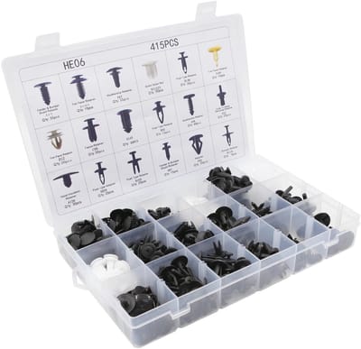 WiseGoods Premium 415-Delige Auto Carrosserie & Deurbekleding Clips Set Met Klinknagels - Demontage Gereedschap - Autoaccessoires