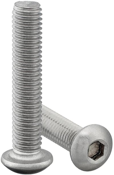 Lenskopschroef Binnenzeskant - Halfronde Schroef - Bevestigen van Onderdelen - Volledig Schroefdraad - M6 x 80 mm - Roestvrij Staal