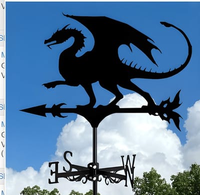 Metalen Windspinner met Dierenmotief - Smeedijzeren Tuin Decoratie voor Buiten - Ornament voor Daktuinen & Binnenplaatsen-Draak-Belle‘s product-Belle's product