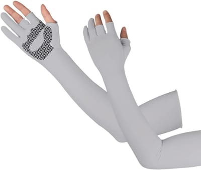 SnelShoppen - Arm Sleeves voor Mannen en Vrouwen, UV Bescherming Koelende Arm Mouwen, Ice-Silk Anti-Slip Handpalm Zonnebescherming voor Fietsen, Golf,