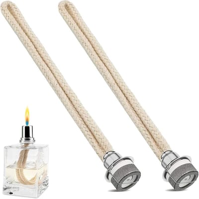 SnelShoppen - 2 Stuks Katalytische Lont voor Geuroliën - Aromatherapie Diffuser - Decoratieve Olielampen met Katalytische Brander - Zilver 18 mm